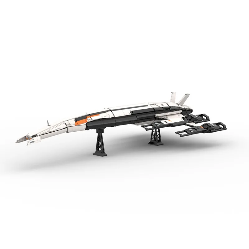 MOC Neue Mass Effect SR-2 Normandie Raumschiff Flugzeug Bausteine Set Spiel Kämpfer Raumschiff Luftschiff Ziegel Kinder Spielzeug Geschenk Image