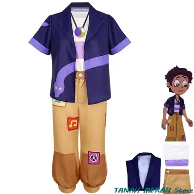 Anime Cartoon TV Serie Die Eule Cos Haus Luz Cosplay Kostüm Kinder Lila Kurzarm Mantel Junge Mädchen Image