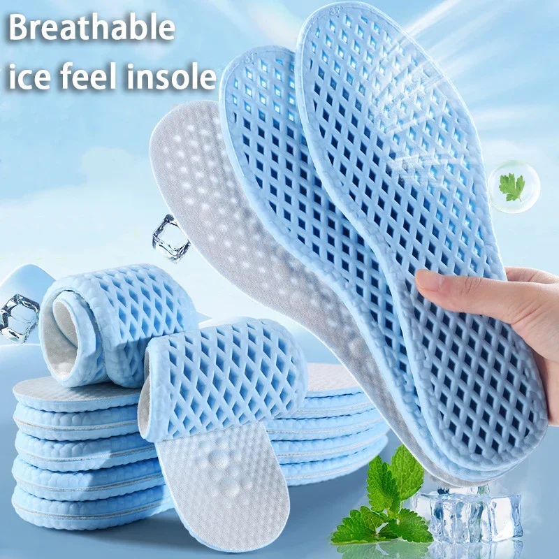 4 Stücke/6 Stücke Füße Laufen Sport Einlegesohlen Mesh Atmungsaktive Einlegesohlen für Schuhe Männer Sommer Kühle Einlegesohle Memory Foam Schuhe Pads Image