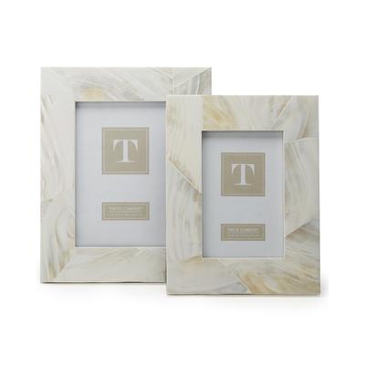 Two's Company Ocean Sand Mother-Of-Pearl Set Of 2 Photo Frames