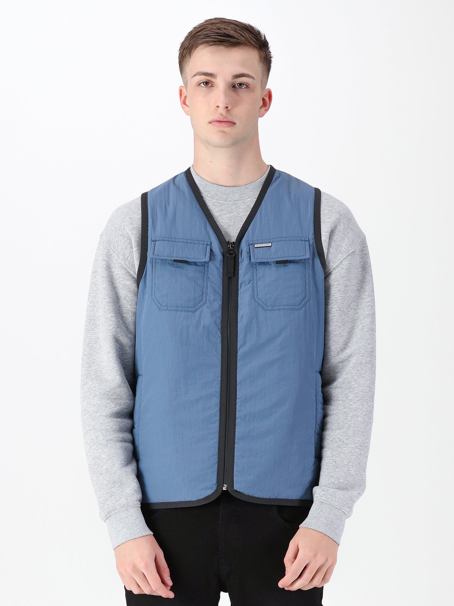 Luke 1977 Mens Austin Tx Gilet in Grey Nylon - Size X-large | Luke 1977 Sale | Discount Designer Brands