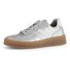 Plateausneaker GABOR "FLORENZ", Damen, Gr. 37, bunt (silberfarben, weiß), Glattleder, metallic, sportlich, Schuhe, Freizeitschuh, Halbschuh, Schnürer in bequemer Schuhweite G (=weit)