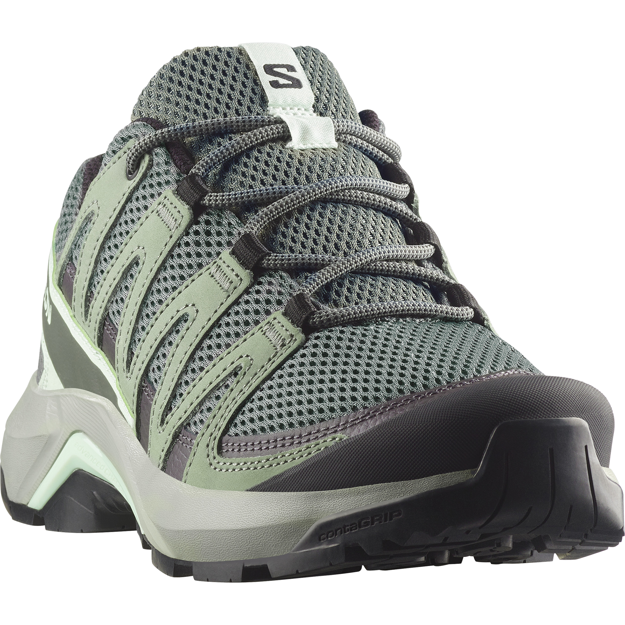 Wanderschuh SALOMON "X-ADVENTURE RECON W", Damen, Gr. 40, grün (sedona sage, grün milieu, bay), Leder, Textil, Schuhe Wanderschuh, wasserdicht, Topseller