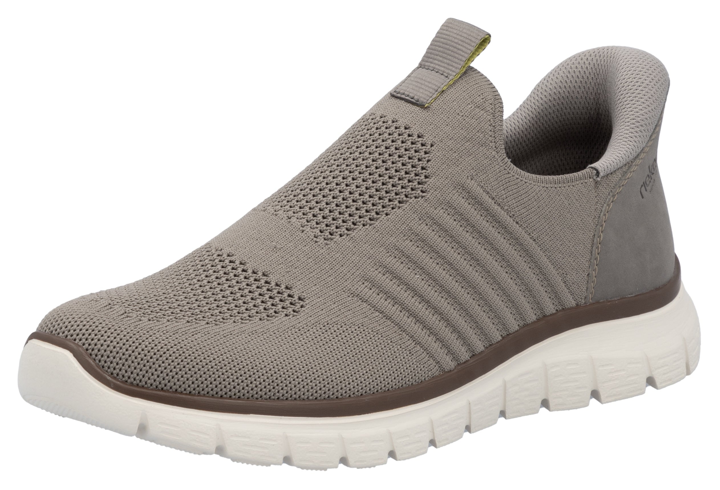 Slipper RIEKER, Herren, Gr. 46, beige, Lederimitat, Textil, Schuhe Slipper, Schlupfschuh, Freizeitslipper, Halbschuh mit gepolsterter Ferse