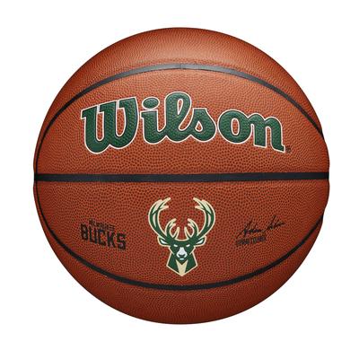 Milwaukee Bucks Wilson NBA Ball, Größe 7 Image