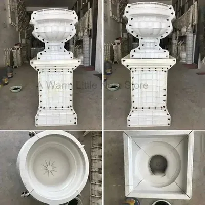 Durable ABS Plastic Flowerpot Mould Cement Mold for Garden Fence Square Column Pier Roman Column