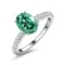 FIRERING 7x9MM Oval Teal Moissanite Ring GRA Certificate Passed Diamond Test Rings Women Wedding