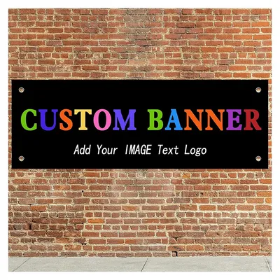 Custom Banners and Signs 2x8ft Customize Photo Text Personalized Wall Hanging customizable Flag
