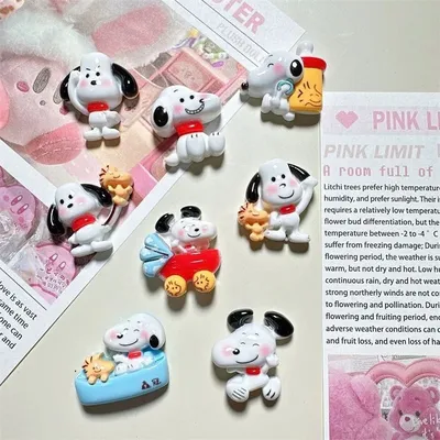 Cartoon animation Snoopy puppy resin accessories diy material hairpin mobile phone pendant homemade