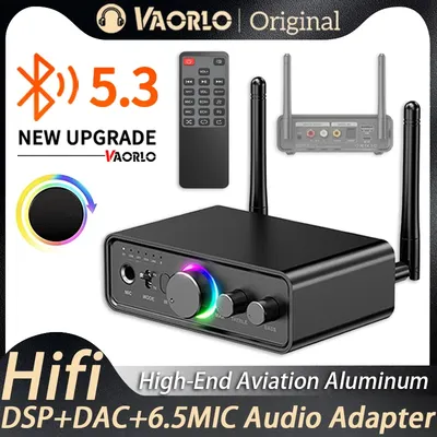 New Bluetooth 5.3 Audio Transmitter Receiver DAC/AUX/RCA/USB/Coaxial/Optical/6.5MM Microphone