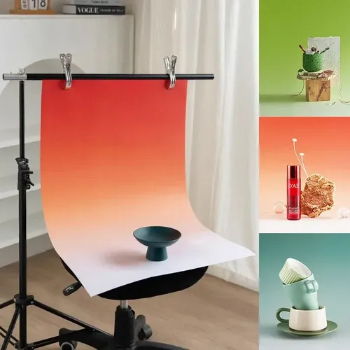 Arrière-plan de photographie de couleur dégradée, 57x87CM, 2 faces, papier peint pour Studio,