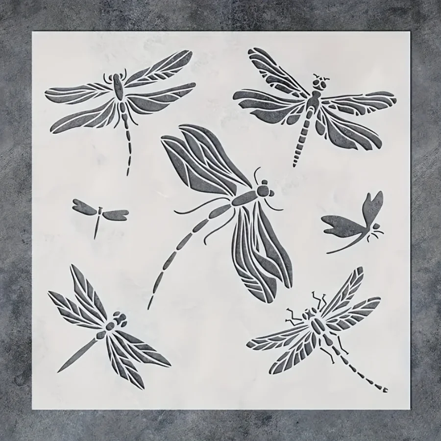 1 pochoir de dessin libellule | Modèle d'aérographe bricolage réutilisable | Assortiment de modèles libellules | Outil d'art créatif
