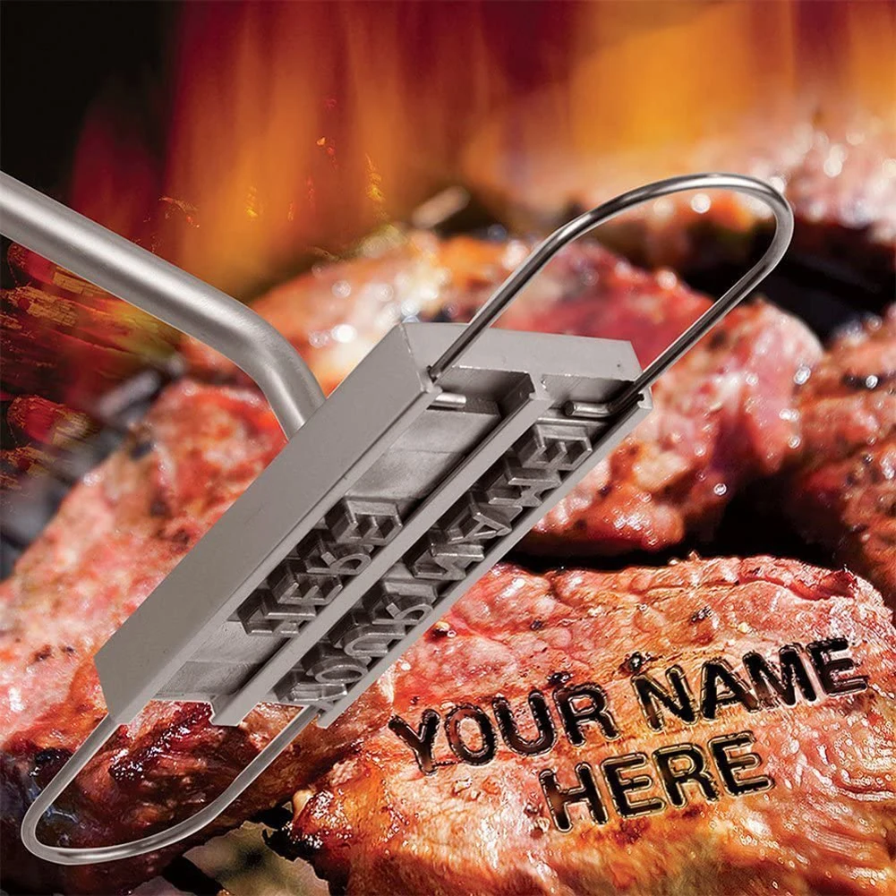 C3 Barbecue marque fer 55 lettres bricolage Barbecue lettre imprimé Barbecue Steak viande gril fourchettes Barbecue outils accessoires cuisine trucs