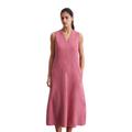 Midikleid MARC O'POLO "in A-Linie geschnitten", Damen, Gr. 38, Normalgrößen, blushed pink, Obermaterial: 100% Leinen; Futter: 100% Baumwolle, unifarben, figurbetont wadenlang, V-Ausschnitt, ohne Ärmel, Kleider