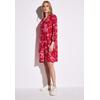 Blusenkleid STREET ONE, Damen, Gr. 44, EURO-Größen, rot (glory rot), Stoff, 88% Viskose, 12% Polyamid, gemustert, casual, comfort fit knielang, Rundhals, Langarm Bündchen, Kleider, knielang