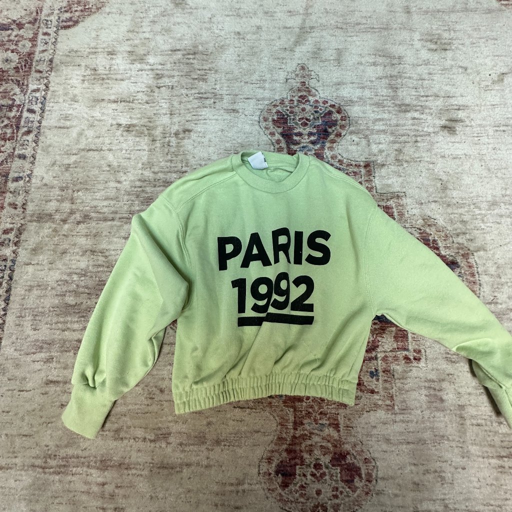 Zara Shirts & Tops | Zara Kids Girls Lime Sweatshirt Size M 8 Years In Good Shape | Color: Black/Green | Size: 8g