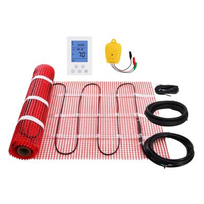 Floor Heating Mat, Electric Radiant Heated Warm System with Digital Floor Sensing Thermostat, Includes Installation Monitor