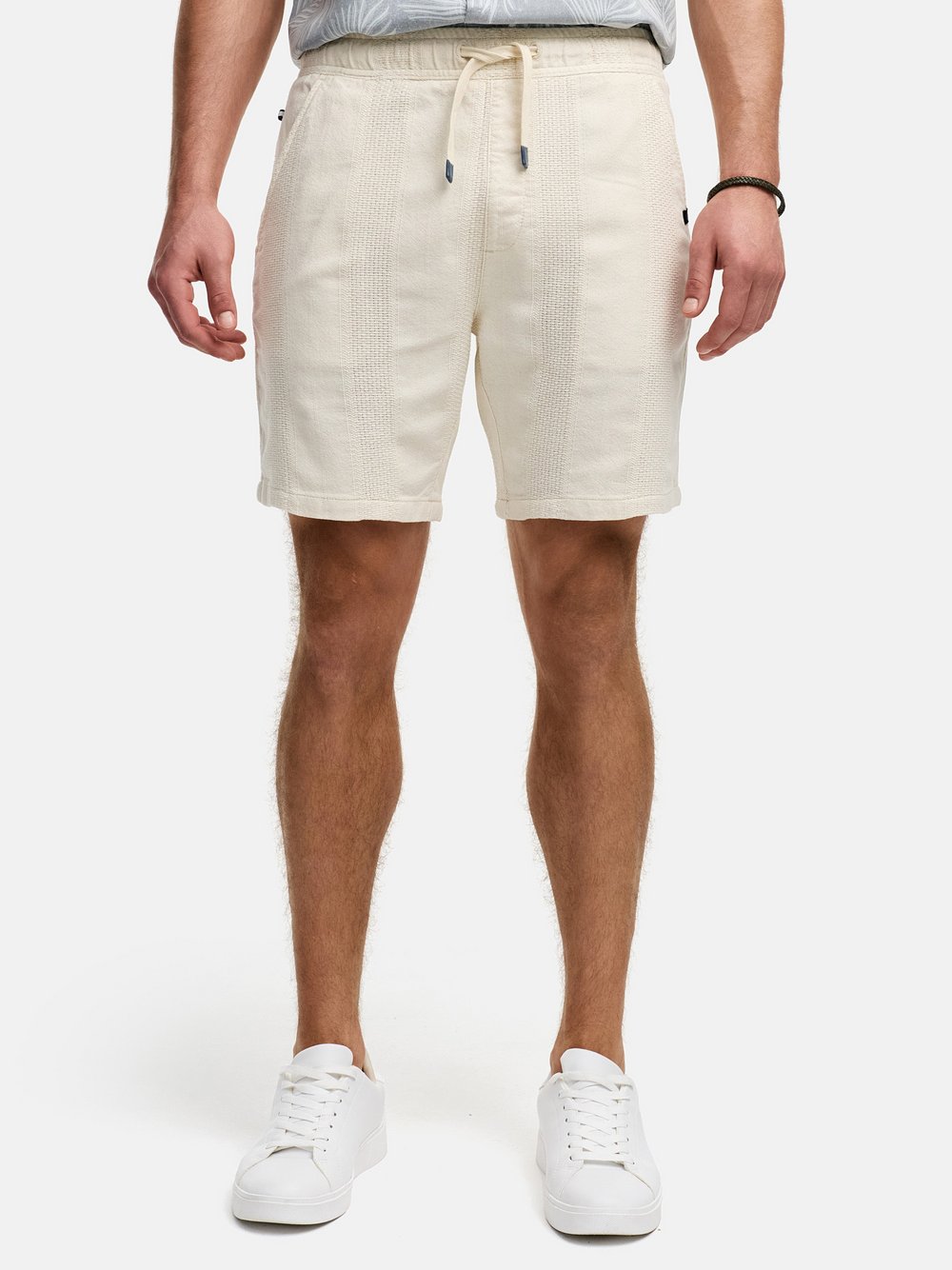 Indicode Shorts Leinen Herren vanille, M Image