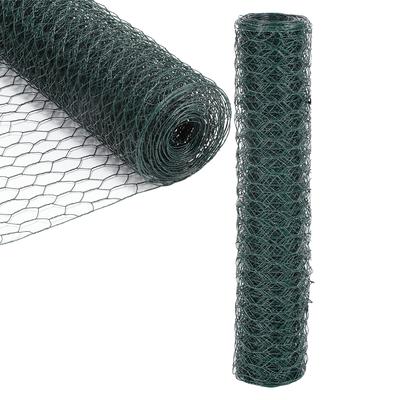 TEMU 1 Roll Hardware Cloth, Galvanized Hexagonal Mesh, Green/silver, Cut To Size, Chick Wire Fence, Garden Fence, Chicken Fence, Mesh Size: 27x27cm, Fence Image