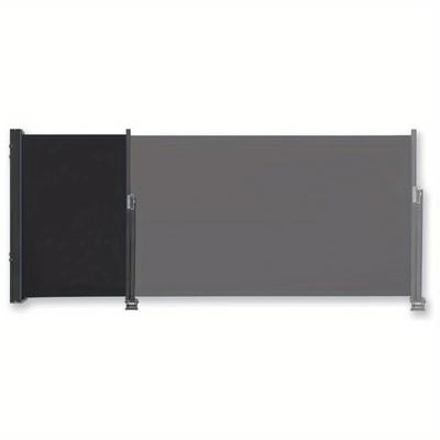 TEMU 1pc Subtlety Extendable Garden Privacy Screen, Polyester Windbreak Awning With Pvc Frame, Mobile Sun Protection Wall For Balcony, , Patio - Dark Grey, Patio Privacy Screen Image