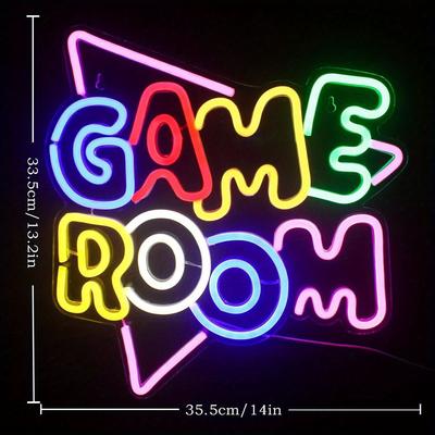 TEMU Game Room Decor Game Room Neon Sign Game Room Light For Gamer Wall Decor Gamer Gift Game Sign With Dimmable Switch Led Spiegel (game Room) Image