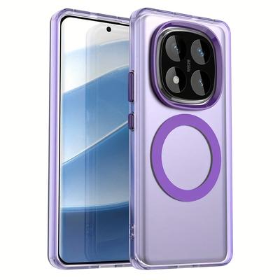 TEMU Shockproof Protection: Magnetic Anti-drop Phone Case, Supports Wireless Charging, Compatible With Redmi Note 14 Pro 5g. Image
