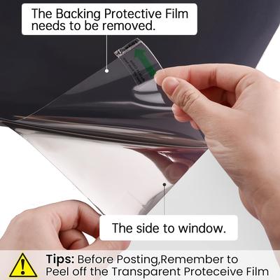 TEMU Window Film Way Mirror Vinyl Glass Film Reflective Window Cling Heat Control Anti-uv Self-adhesive For Home Office Image