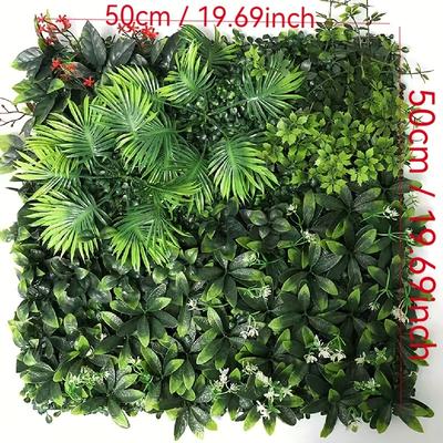 TEMU Vibrant Beach-inspired Artificial Fern Wall Panel - Greenery With Tropical Foliage, For Indoor Spaces, Homes, Offices & Events - , Low-maintenance Plastic Decor, Beach Theme Decor Image