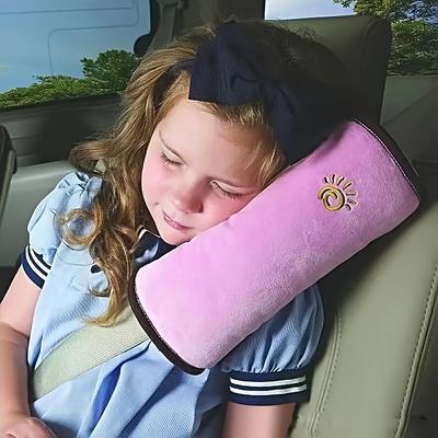 TEMU Kids Car Safety Strap Cushion Pad, Polyester Fiber Shoulder Protector, Shoulder Pad For Children, Compatible With Multiple Models, With Plush Vehicle Seatbelt Cover For 3-12 Image