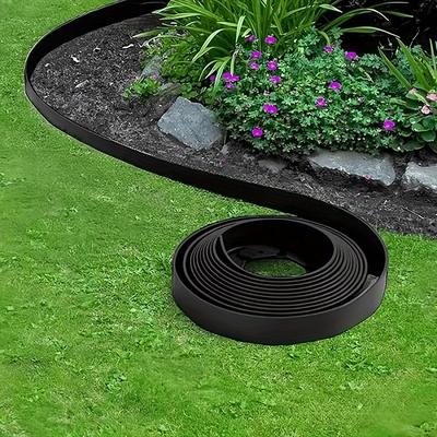 "TEMU Easy-install 393.7" Black Pe Plastic Garden Edging Kit With Anchor Stakes - Durable Lawn Border For Landscape & Grass" Image