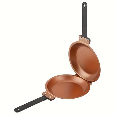 TEMU Tlkzgo-jh--cake Pan Mexican Folding Pan Pan Double-sided Pan Breakfast Folding Pan Double-sided Pancake And Omelette Pan Flip Breakfast Pan Stainless Steel Handle Image