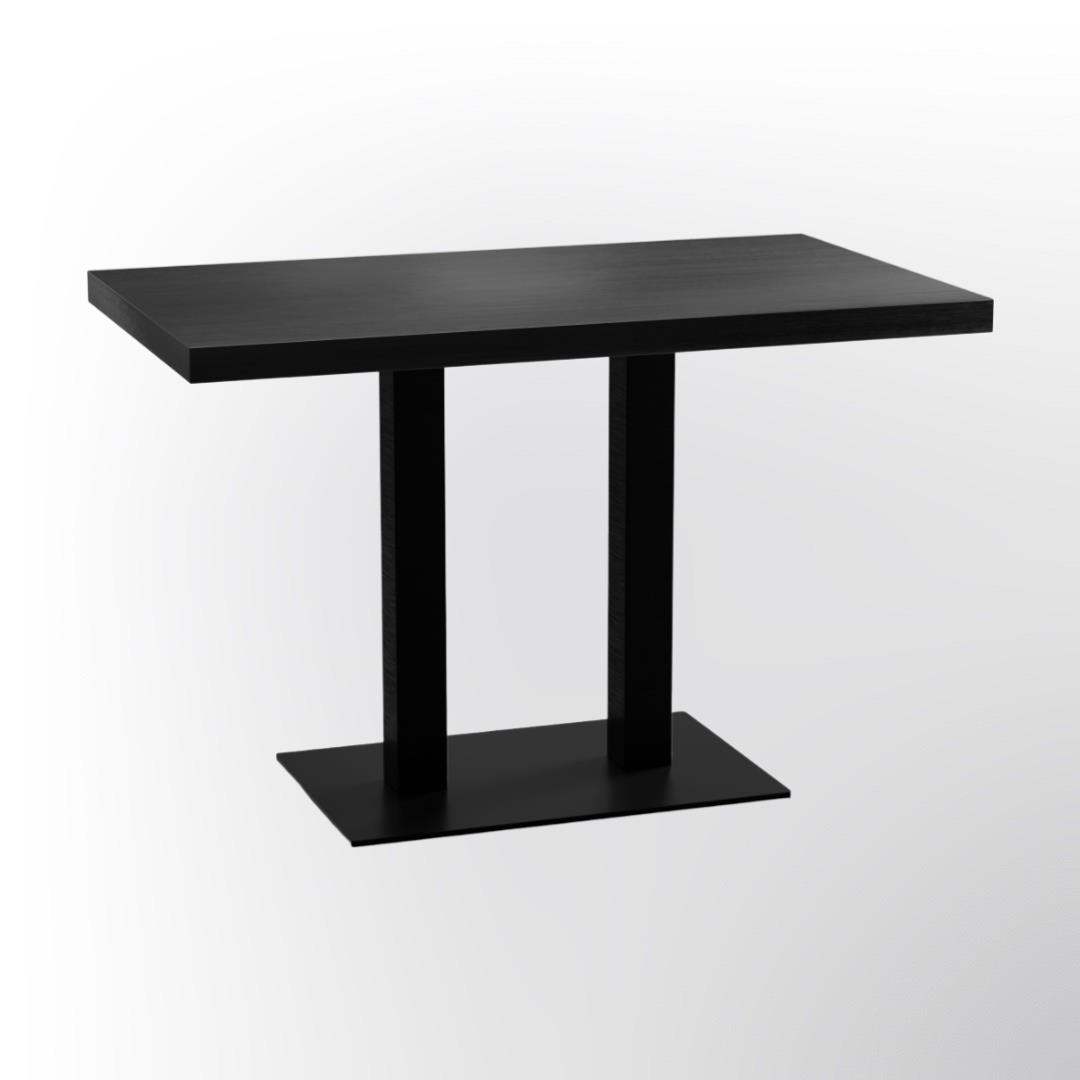 BIG Möbel GmbH Bistrotisch 110x60 cm | dunkle Holzoptik | Gusseisen Gestell Image