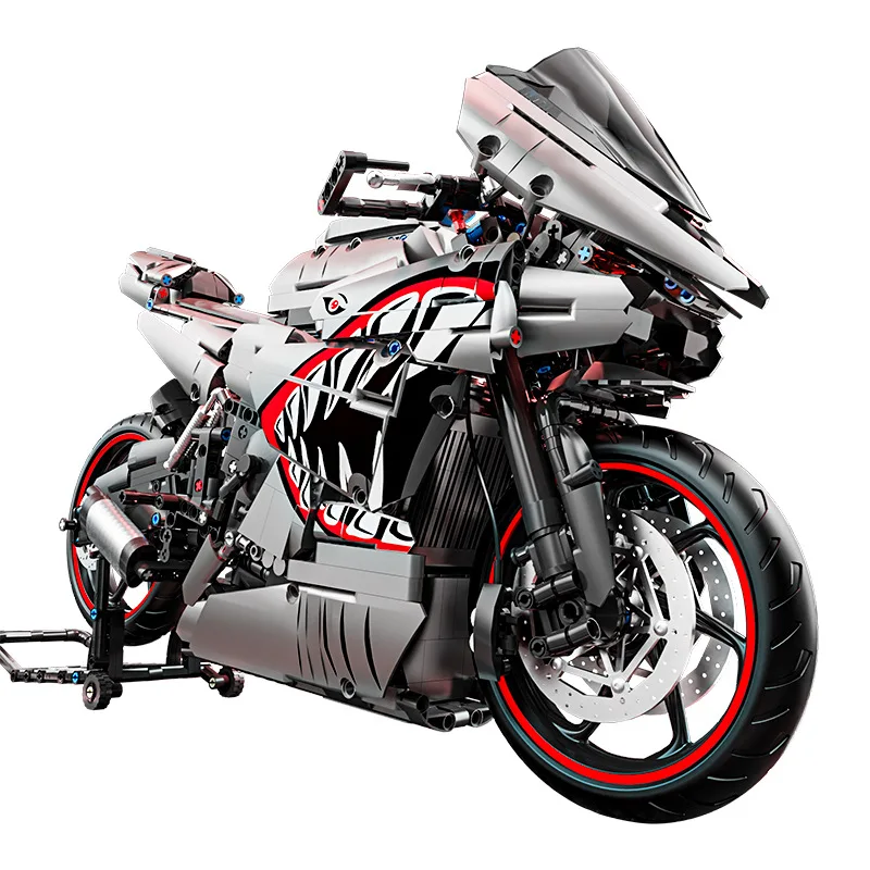 AUF LAGER 1:5 MOC Technische Motorrad Bausteine Modell Lokomotive Ziegel Montage Spielzeug für Kinder Geburtstag Geschenk Set Image