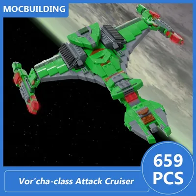 Vor'cha-Klasse Attack Cruiser Maßstab 1:1250 Modell Moc Bausteine Diy Montieren Ziegel Raum Pädagogisches Weihnachten Spielzeug Geschenke 659PCS Image