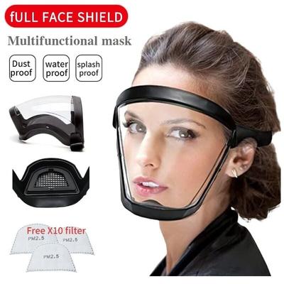 2 Stück transparente Gesichtsmaske, Vollgesichtsschutz, Schutzbrille, Augenschutzmaske, winddicht, Image