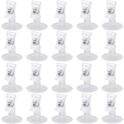 20 Stück Saugnapf-Clip, Saugnapf-Haken, Saugnapf-Clip, transparenter Saugnapf-Haken für Küche, Image