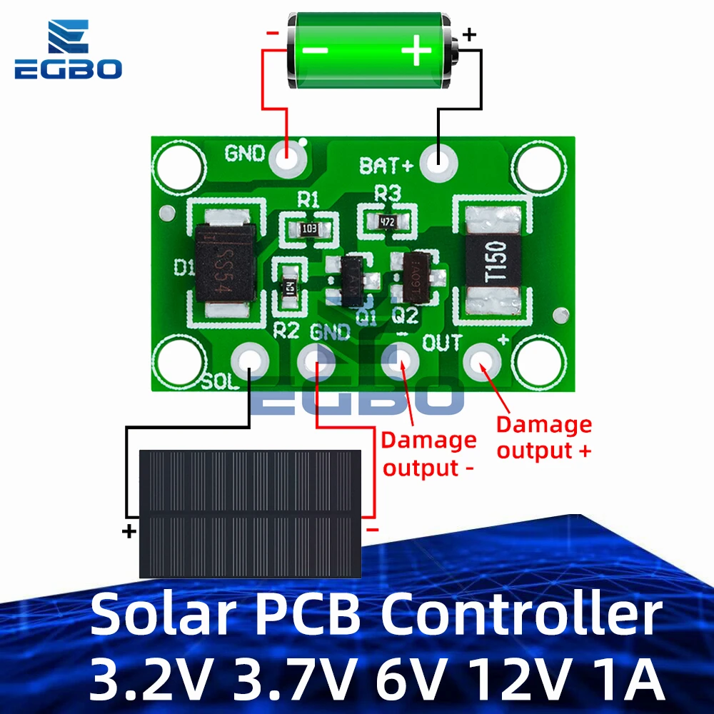 Solar PCB Controller 3,2 V 3,7 V 6 V 12 V 1A Licht Control Solar Lampe Landschaft Lampe Schalter batterie Ladegerät Controller Image