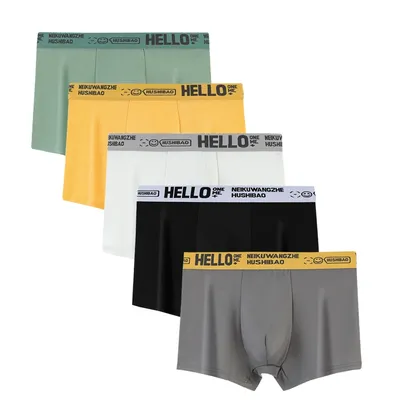 2 stücke Männer Schriftsätze der Mode Boxer Shorts Unterwäsche Schlüpfer der Männer Atmungsaktive Image