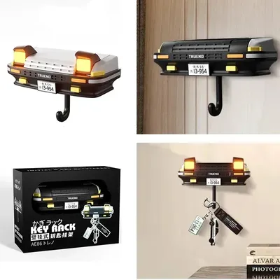 2025 AE86 Car Headlight Wall Key Holder Room Accessories Wall-Mounted Key Hanger Hook For Car
