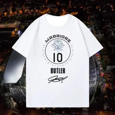 Warriors Jimmy Butler T-shirt Men's American Basketball Sports Training Shirt Loose Quick Drying