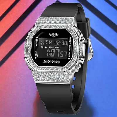 LIGE Outdoor Sports Electronic Man Watch Silicone Fashion Casual Clock Waterproof Luminous Alarm