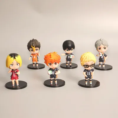 6 Q-version volleyball youth figurines and Chuan Che's Lonely Claw Grinding Hinata Shoyo boy toy