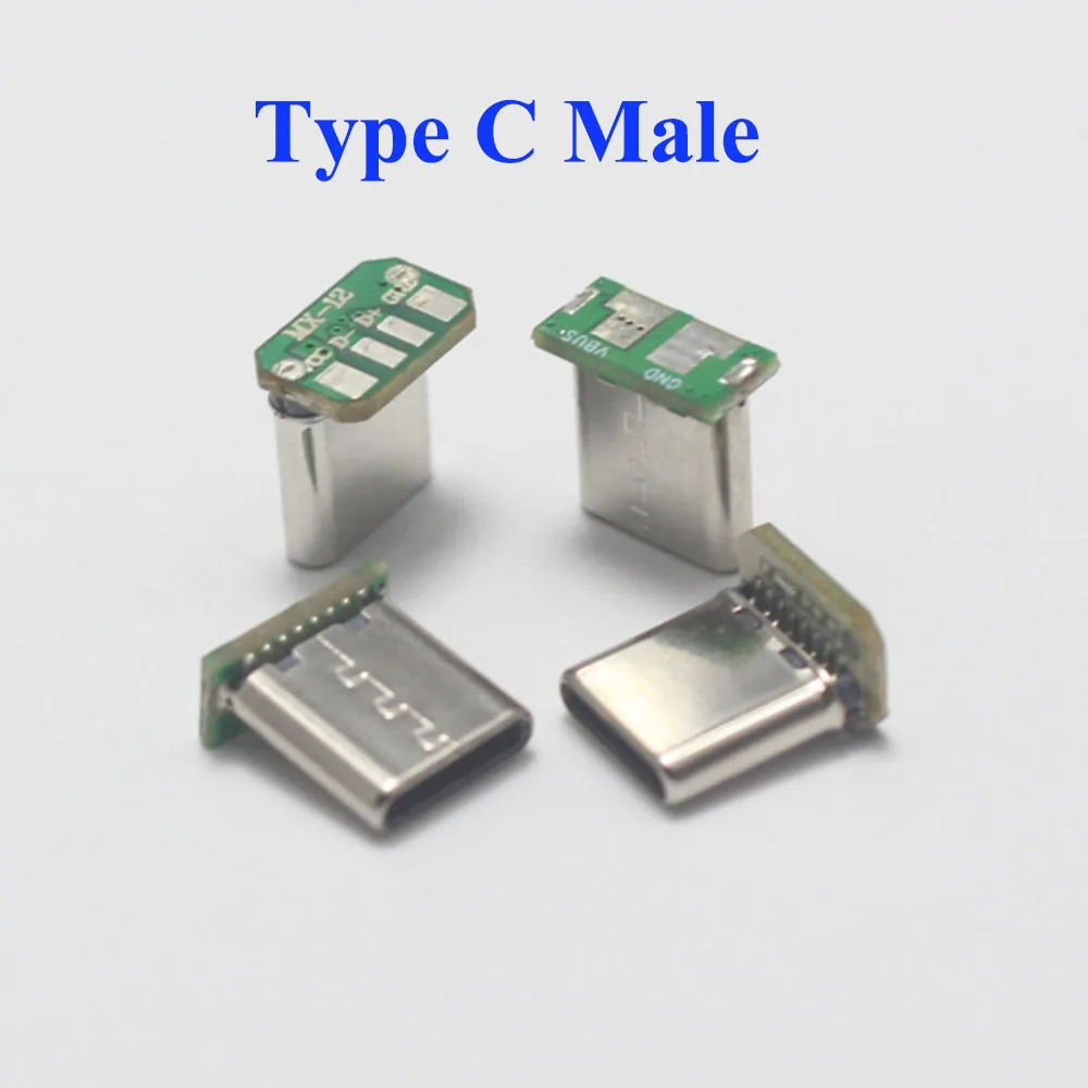 2/5/10PCS USB 3.1 Tipo C Scheda Patch Verticale 16pin 4/2 Filo di Saldatura Banda Dati PCB Scheda USB Testa Maschio 16P Usb C connettore