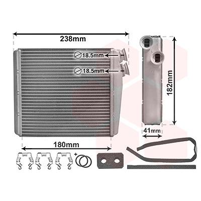 Van Wezel Wärmetauscher, Innenraumheizung [Hersteller-Nr. 59006163] für Land Rover, Volvo Image