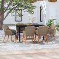 vidaXL Set da Pranzo da Giardino 7 pz con Cuscini Marrone
