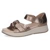 Riemchensandale CAPRICE, Damen, Gr. 41, grau (taupe metallic), Leder, sportlich, Schuhe, Keilsandalette, Sommerschuh, Bequemschuh mit Klettverschluss