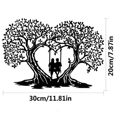 TEMU 1pc Art Metal Wall Art, Romantic Couple With , Elegant Metallic Branches Decor, Perfect Valentine's Gift For Home, Bedroom, Living Room, Garden, Patio, Outdoor Fence, Garden Decor Image