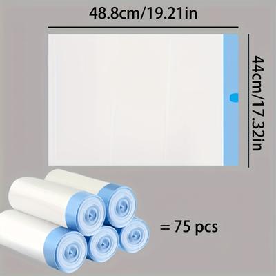TEMU 5 Rolls Of Extra Thick Pet Waste Bags | Disposable Trash Bags With Drawstring | Suitable For Living Room/bathroom/kitchen Image