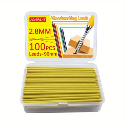 TEMU A Box Containing 100pcs Of 90mm Long, 2.8mm , 2b Woodworking Pencil Leads, Suitable For In Woodworking, Construction, Engineering, Drafting, And Fine Writing. Image