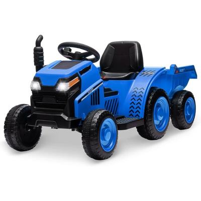 Elektrischer Kindertraktor mit abnehmbarem Anhänger, 6-V-Elektroauto mit Hupe, usb, LED-Lichtern Image